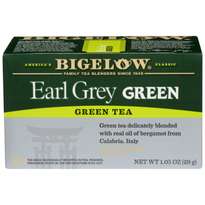 Bigelow Grün Earl Grey Tee, 20 Beutel, 1,05 oz – Packung mit 6