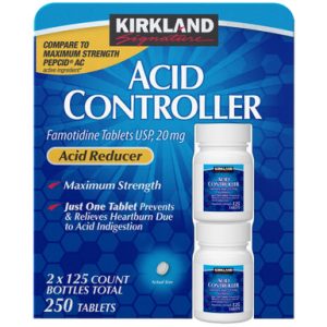 kirkland Signatur Säureregler, famotidin , maximale Stärke Sodbrennen Linderung, 250 Tabletten – 20mg