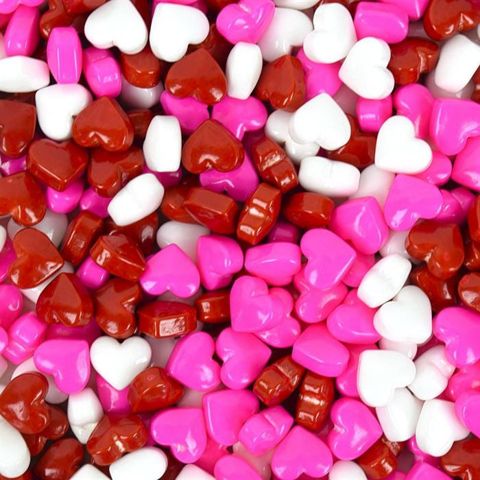 Glückliche Herzen rot, weiß und rosa