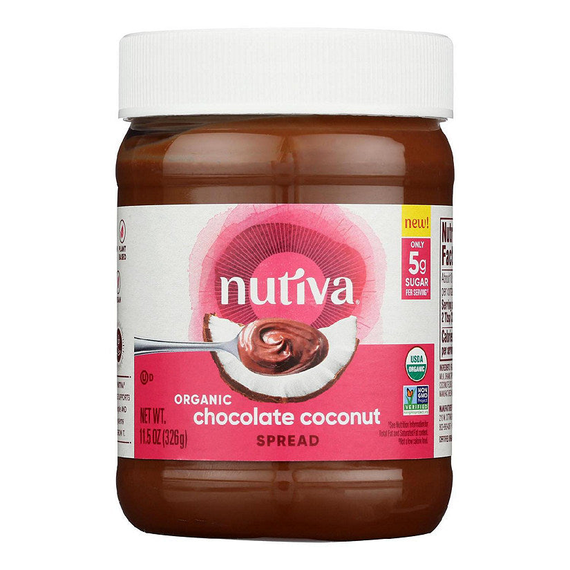 NUTIVA SPREAD Kokos Schokolade 11.5 OZ – Packung mit 6 Stück
