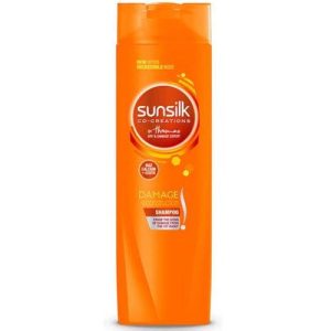 Sunsilk Shampoo – Co-Kreationen- max. Calcium + Keratin – Wiederaufbau von Schäden (orange) – 180 ml