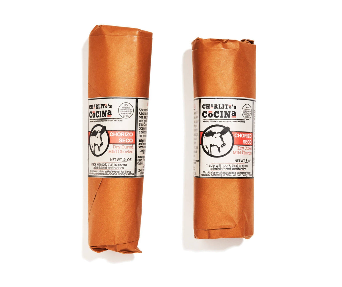 Charlito's Cocina Chorizo Seco – Trocken gehärteter leichter Chorizo – 16 x 5oz