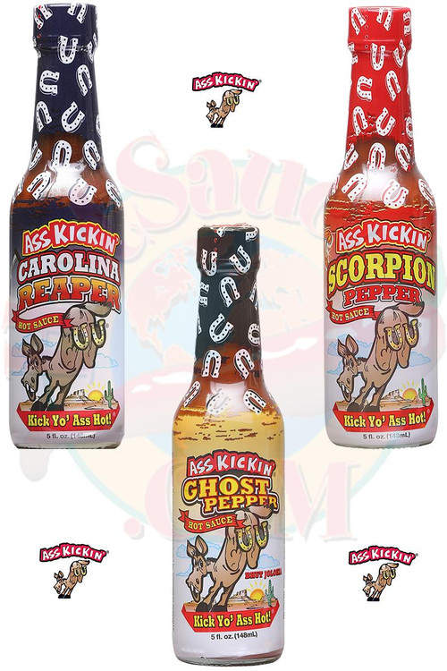 Ass Kickin Extreme heiße Saucen 3er Packung, 3/5oz