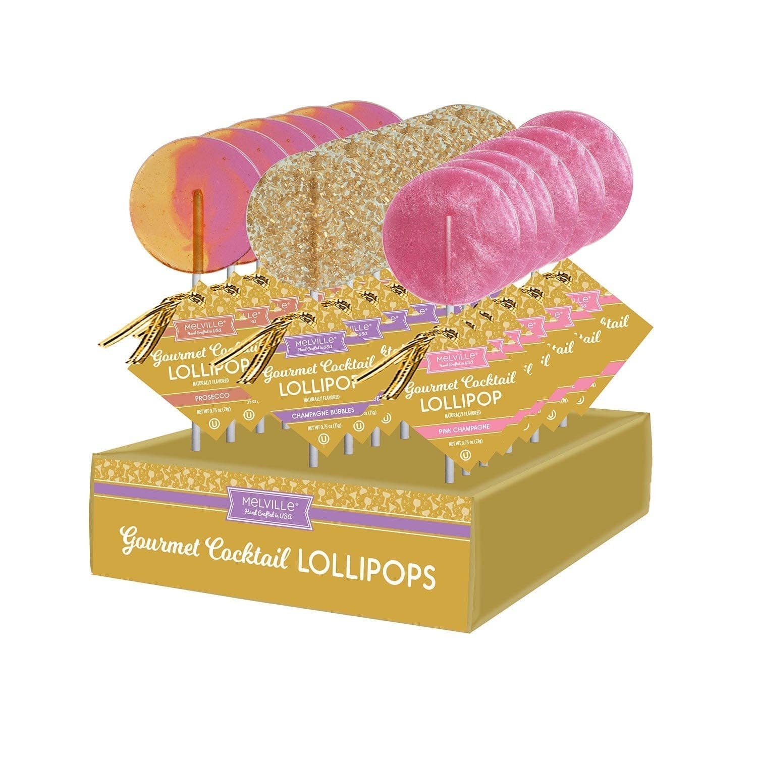 Melville Süßigkeiten Company – Gourmet Cocktail Lollipop Sortiment – Rosa C