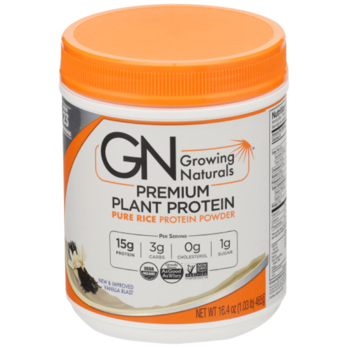 Wachsende Naturstoffe – Protein Reispulver Vanille 16.4 Oz – Packung mit 1