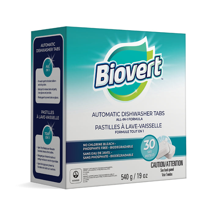 Biovert – All-in-One-Tablet zum Geschirrspülen, 19 oz (Packung mit 6)