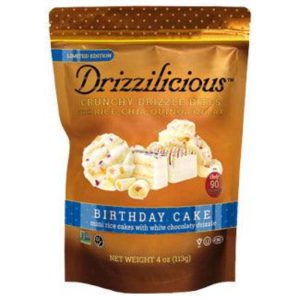 Drizzilicous – Birthday Kuchen Mini-Reiskuchen mit weißem Schoko-Dri