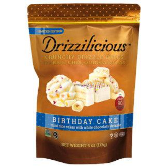 Drizzilicous – Birthday Kuchen Mini-Reiskuchen mit weißem Schoko-Dri