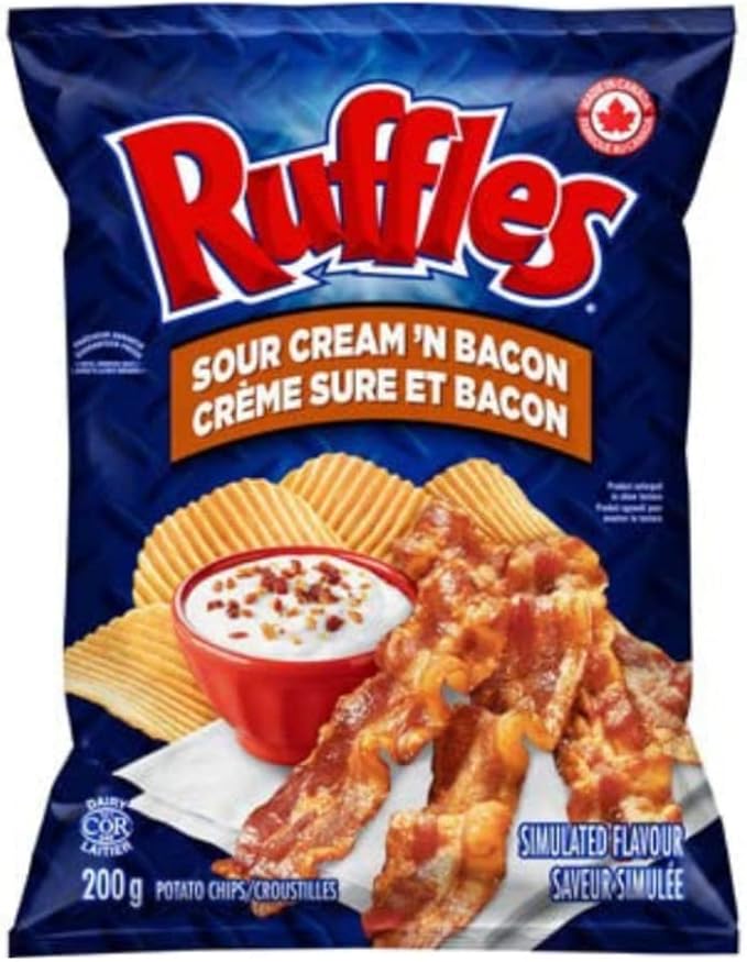 Ruffles Sauer Creme & Bacon -66g Kanada (Fall von 12)