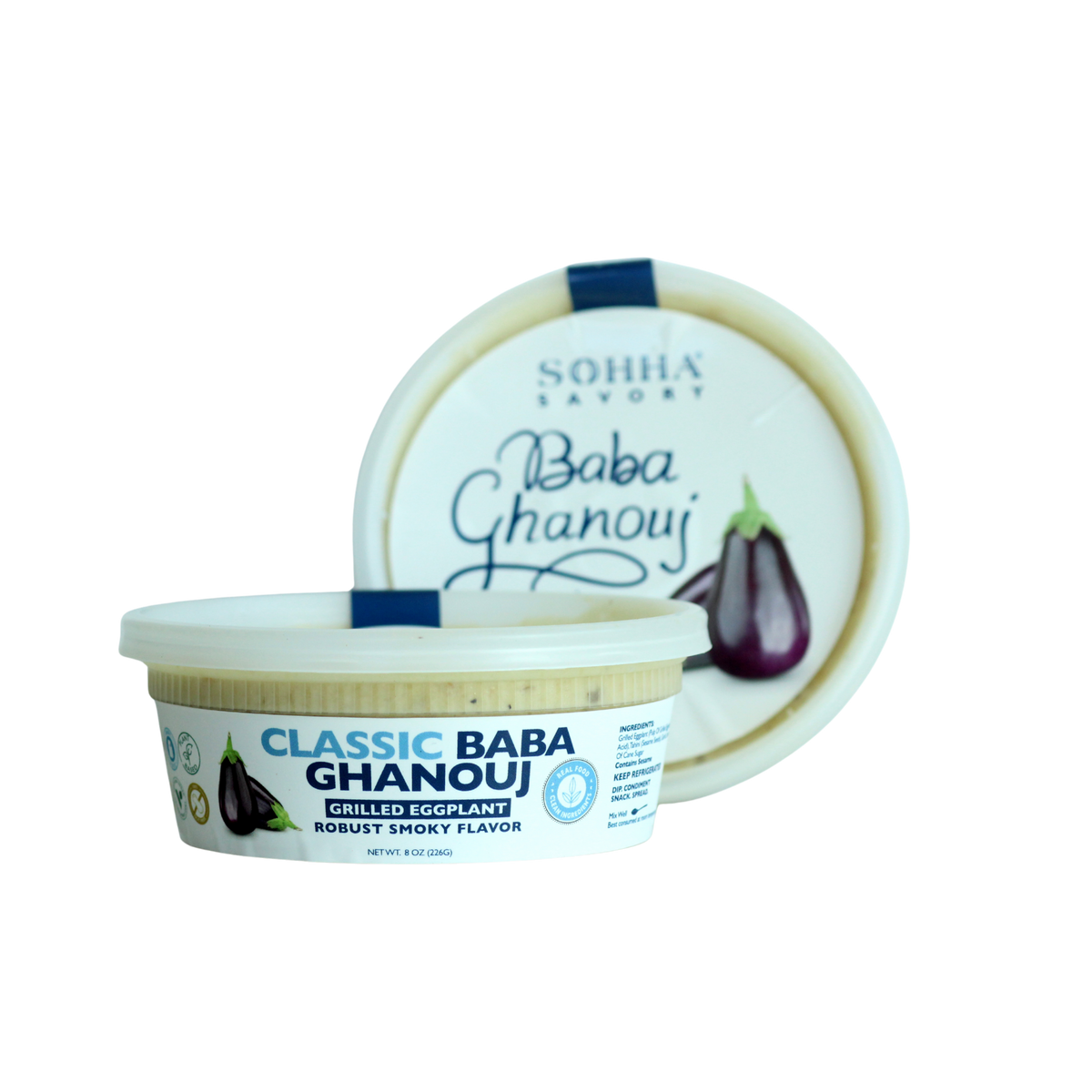 Sohha Baba Ghanouj, klassisch Glas – 6 Gläser Behälter