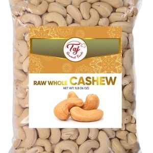 TAJ Rohe Cashews Ganze – Premium Große Cashew W240 Grad – ungesalzen – keine Zusatzstoffe