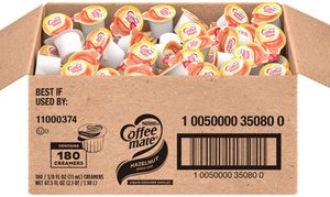 Nestle Kaffee-Mate-Kaffeecreme, Haselnuss, flüssige Cremer Einzeln, nicht milchig, keine Kühlung, 180 Anzahl