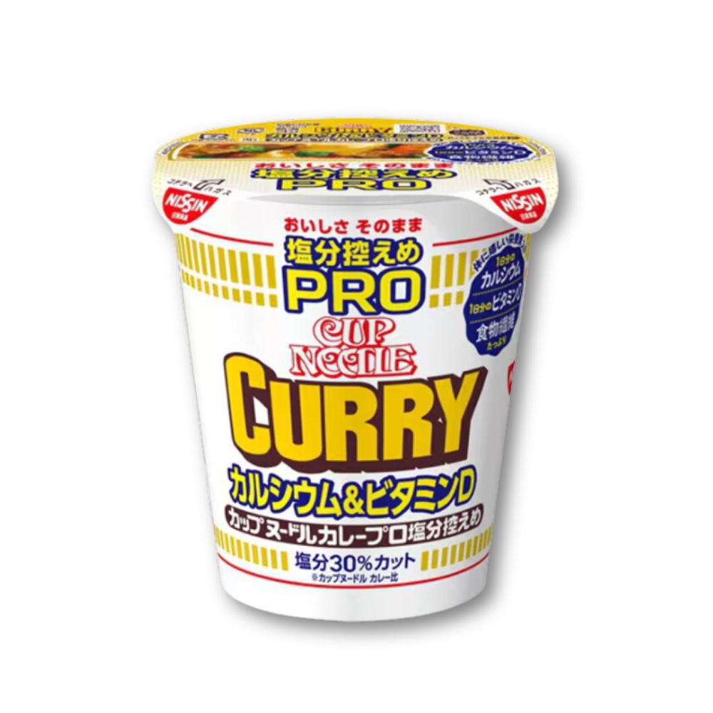 Nissin Cup Noodles PRO – Curry salzarm, Calcium & Vitamin D