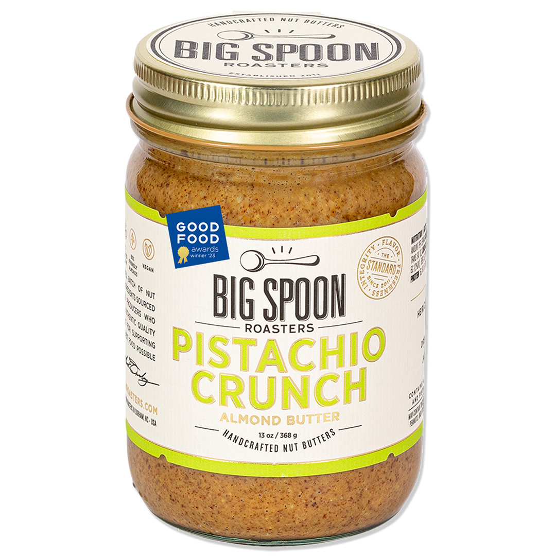 Große Löffel Braten – Pistazien Crunch Mandelbutter: 13oz Glas