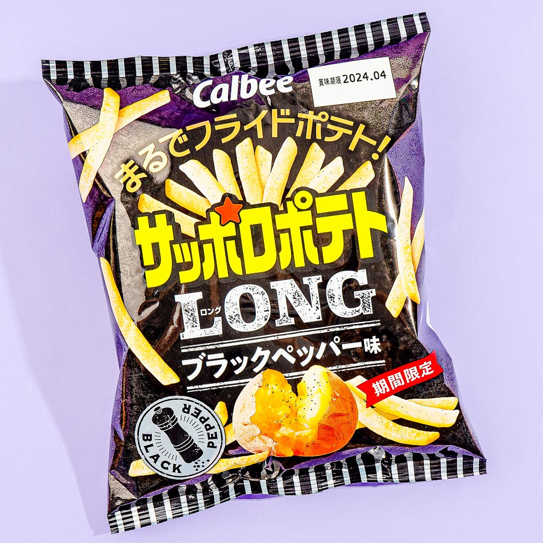 Calbee Sapporo Langer Kartoffel-Snack – schwarzer Pfeffer