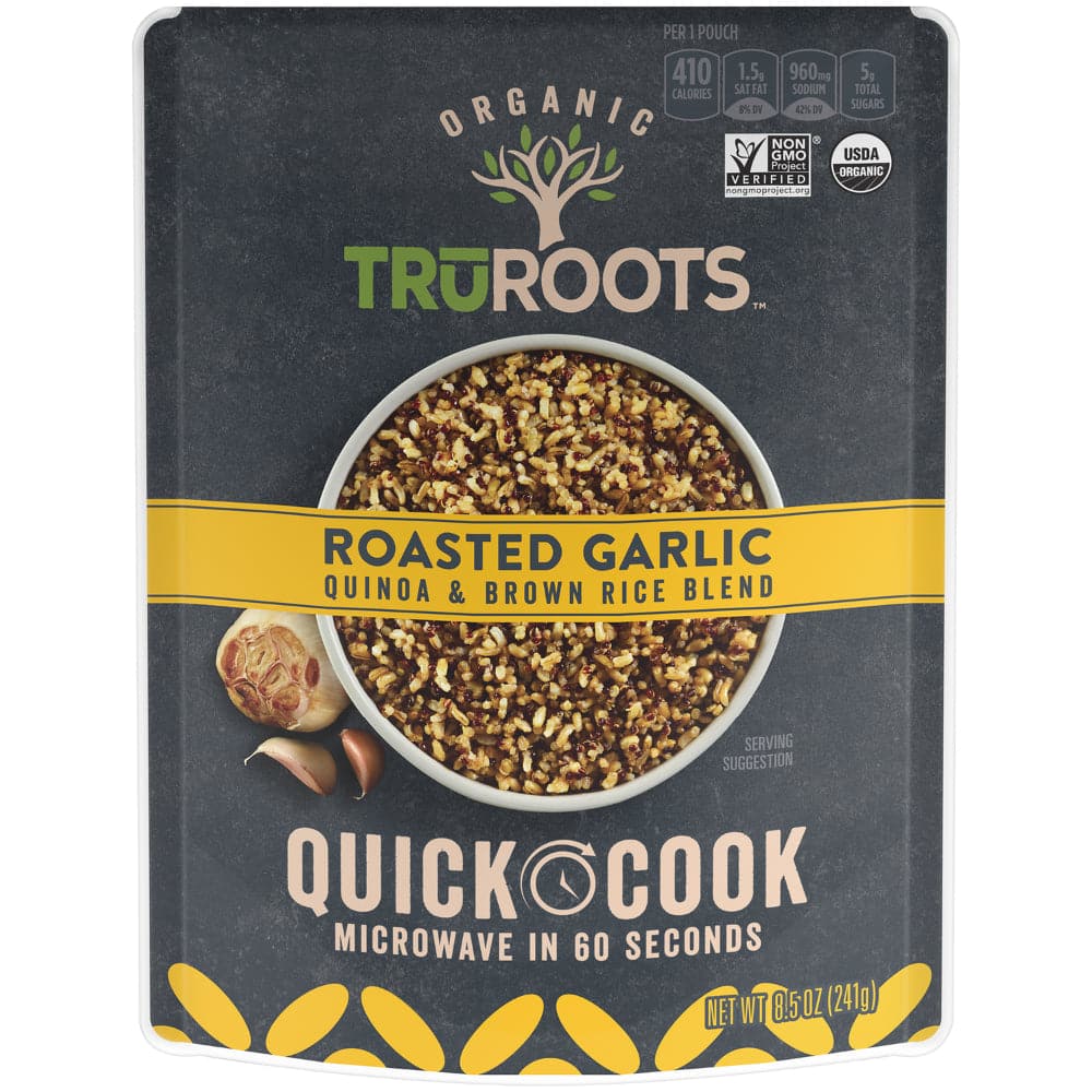 Truroots – Gerösteter Knoblauch Quinoa und braune Reismischung 8,5 Oz – (Packung O