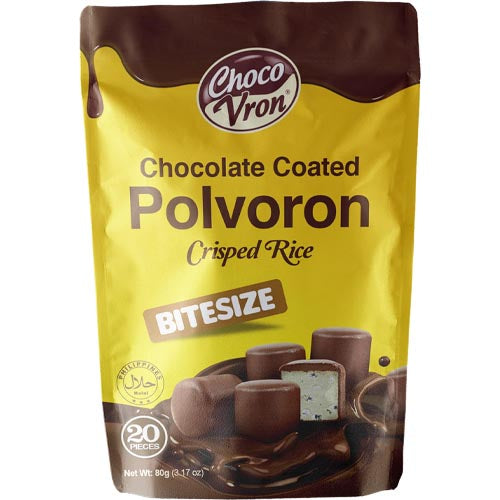 ChocoVron – Schokolade überzogen – Polvoron – Crisped Reis – BiteSize – 20 Stück – 80 G