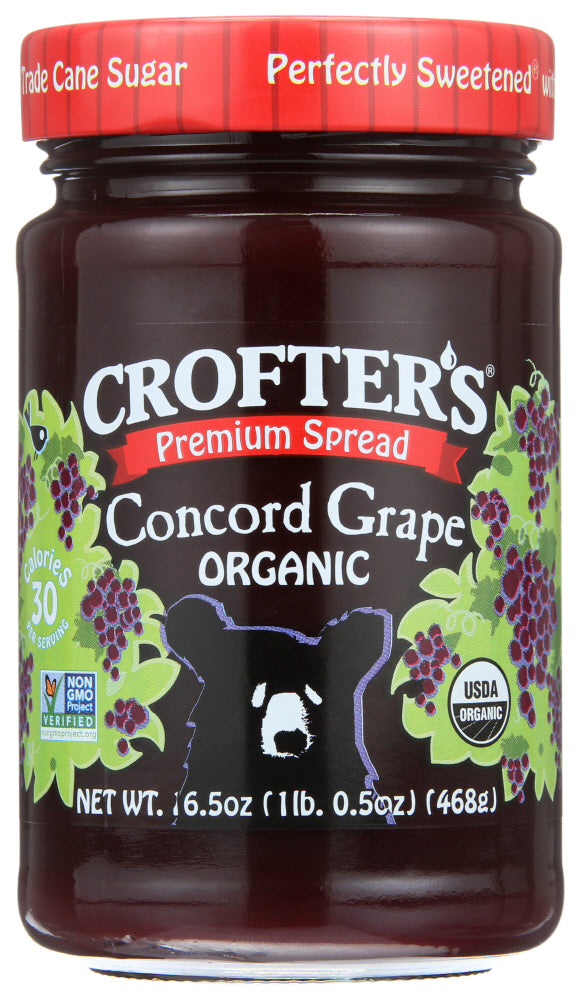 Crofter's Bio Premium Spread Concord Traube, 16,5 Unzen – Packung mit 6