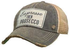Vintage Life Espresso dann Prosecco Trucker Hut Baseballmütze