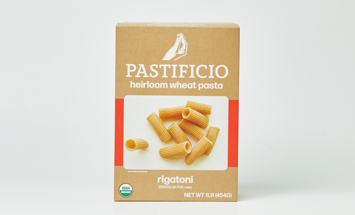 Pastificio Boulder RIGATONI Heritage Ancient Wheat Pasta Box – 6 Schachteln x 16 oz Etui