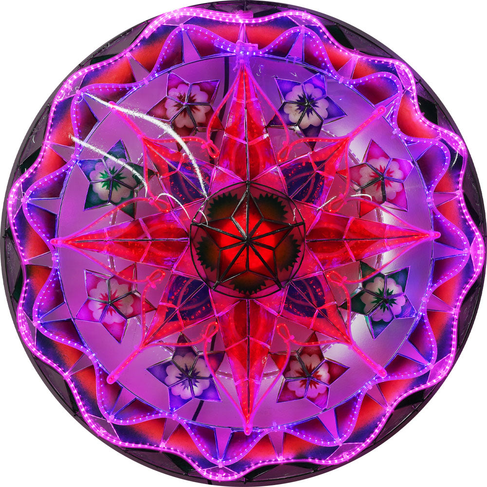 Philippinen Weihnachten Capiz Parol Laterne Stern (Tala) – Blau/Rot/Lila- Größe 24