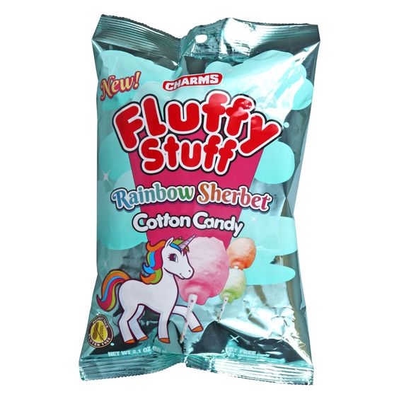 Charms Fluffy Stuff Regenbogen Sherbet Baumwolle Süßigkeiten
