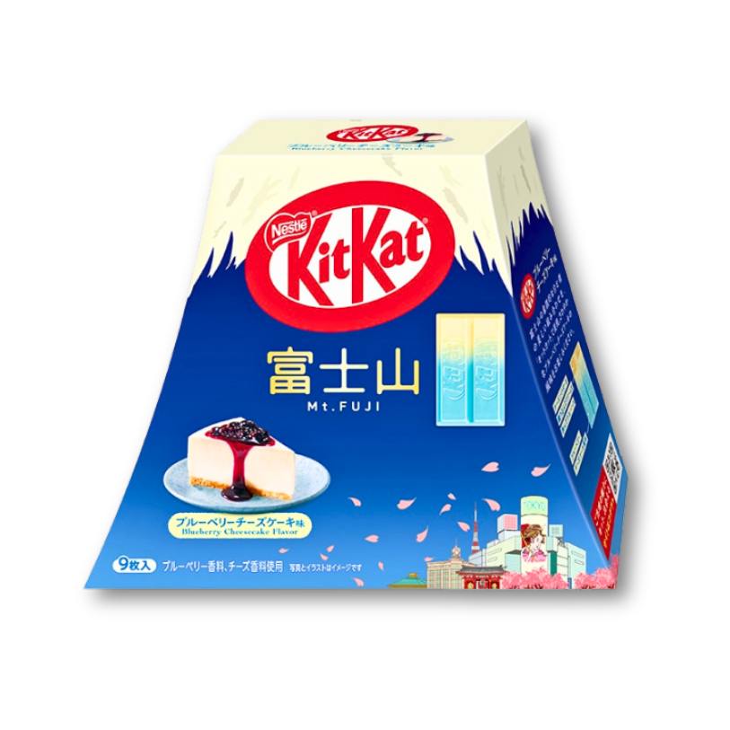 Japan KitKat Heidelbeere Cheesecake Geschmack Mt. Fuji Packung, 9 Stück