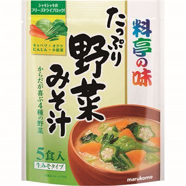 Marukome, Ryotei no Aji, Instant Miso Suppe, Tappuri Yasai Misoshiru, 5 Portionen