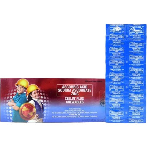 Ceelin Plus – Kautabletten – Ascorbinsäure Natriumascorbat Zink – 100 Tabletten