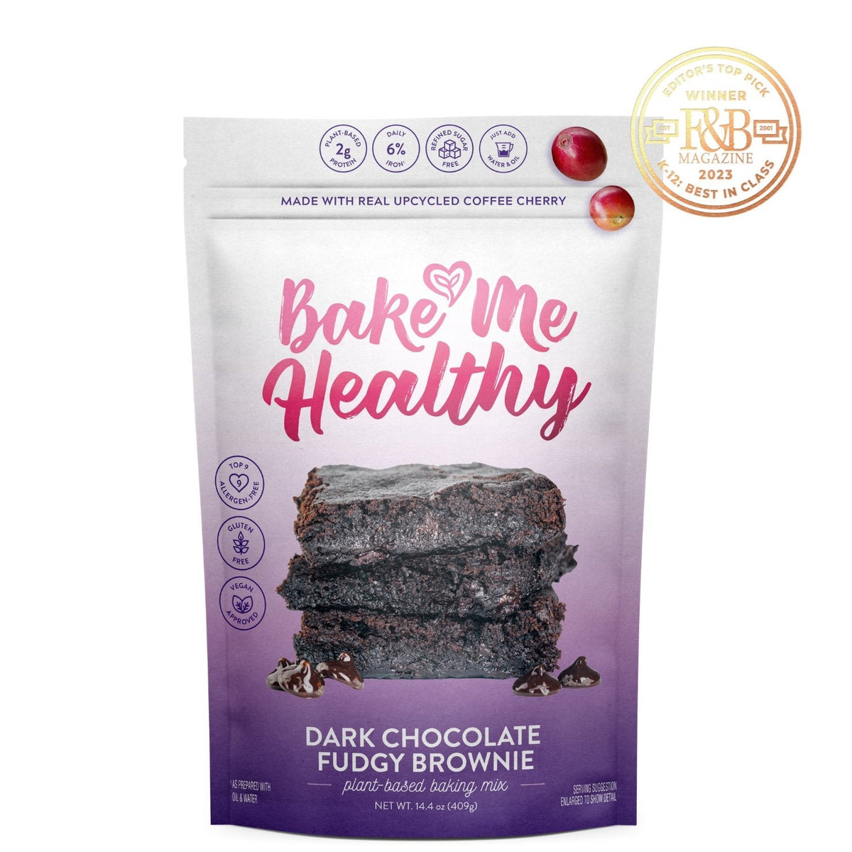 Bake Me Gesunde Dunkle Schokolade Fudgy Brownie Pflanzliche Backmischung Fall – 6 Taschen
