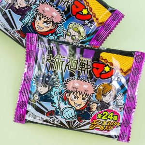 jujutsu kaisen x bikkuriman choco Waffel mit Aufkleber