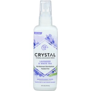 Crystal Körper Deodorant Spray Lavendel & weißen Tee, 4 Unzen (Packung mit 1)