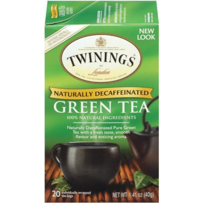 Twinings Entkoffeiniert Grüner Tee, 20 Beutel – Packung mit 6