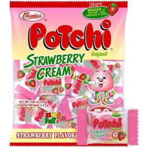 Columbia ’s – Potchi Erdbeer-Creme – Erdbeere aromatisierte Gummibonbons – 50 Stück – 135 g