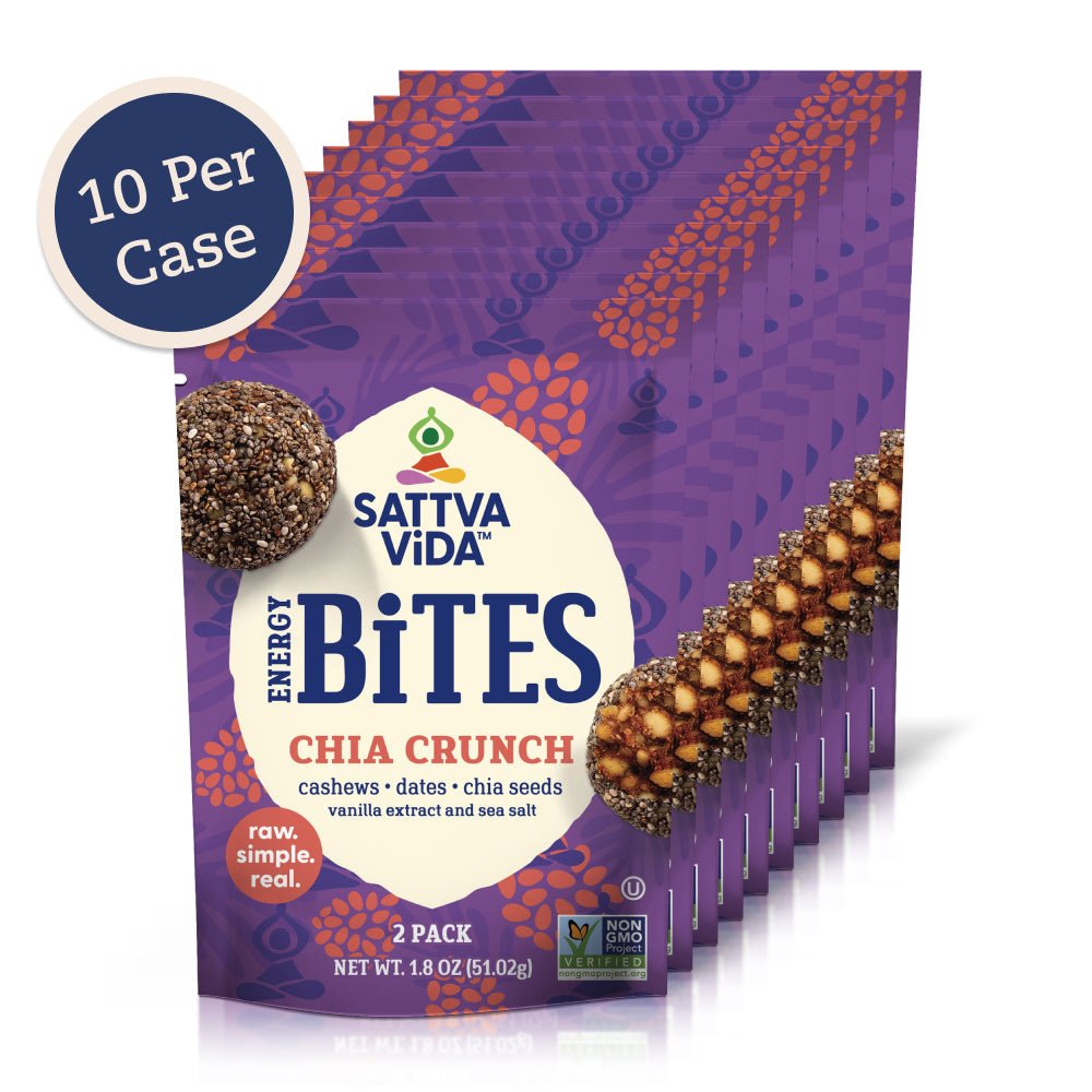 Sattva Vida NEU – Chia Crunch Energy Bites, 2er Packung (10 Stück pro Etui)