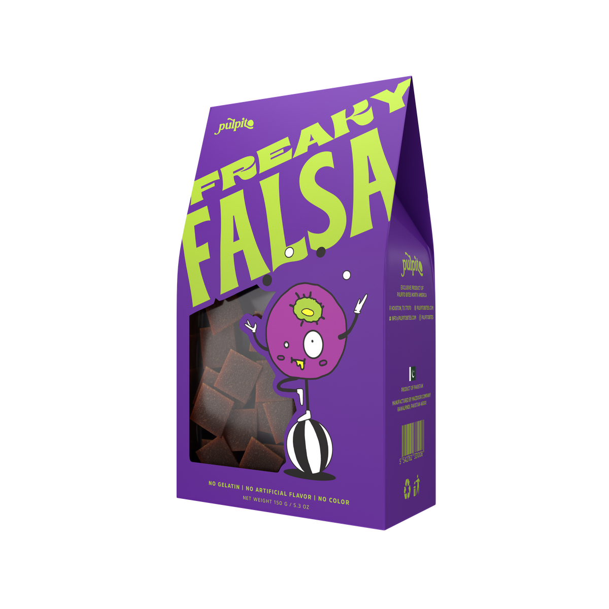 Pulpito Freaky Falsa (Südasiatische Heidelbeeren) Frucht Bites Box – 12 Boxen x 150g Fall