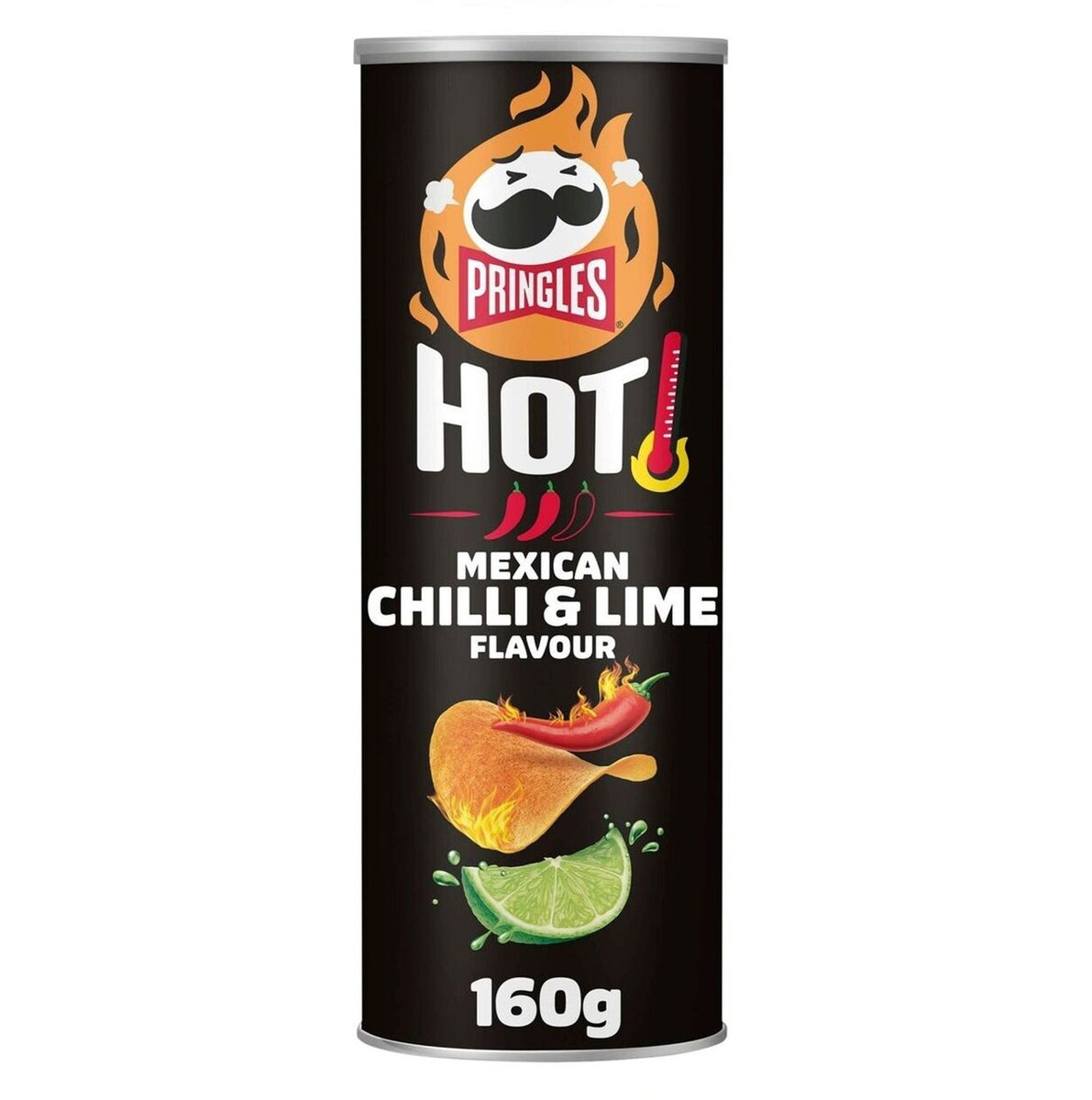 Pringles Heiße mexikanische Chili und Limette Geschmack Kartoffelchips 160g BELGIEN (Fall von 12)