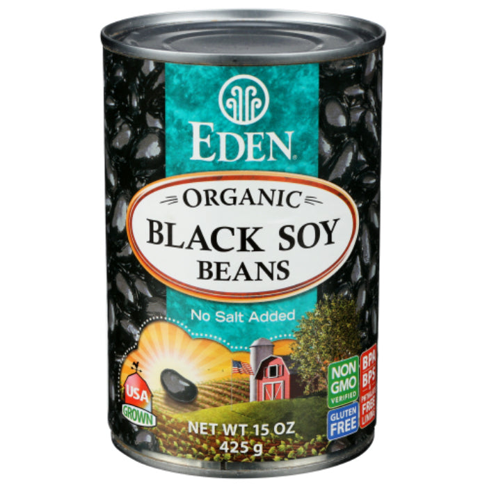 Eden Foods Organische schwarze Sojabohnen kein Salz, 15 Oz – Packung mit 1