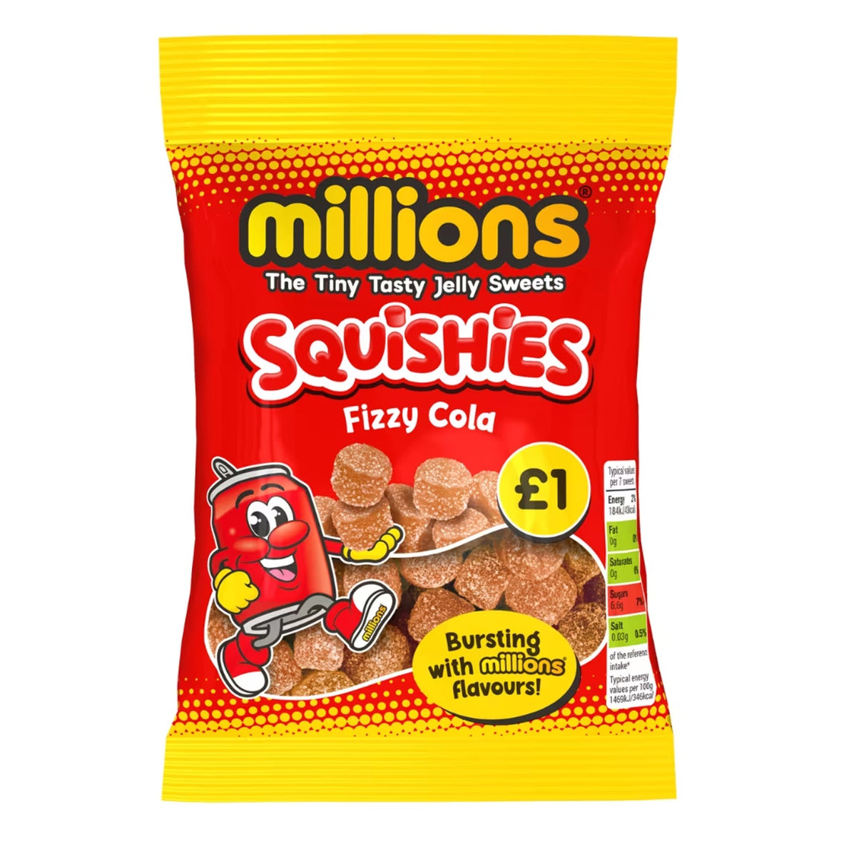 Millionen Squishies Fizzy Cola Geschmack 100g VEREINIGTES KÖNIGREICH (Fall von 12)