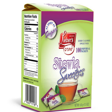 Lieber's Stevia Packets Zero Calorie Süßstoff, koscher für Passah, 100 Stück