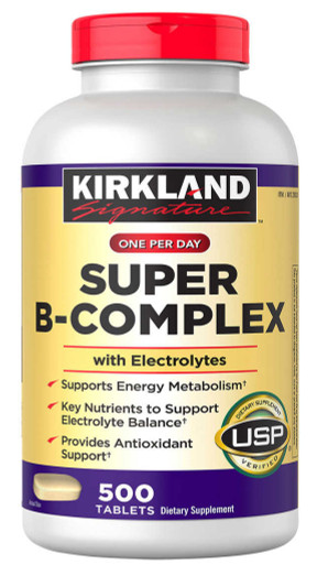 Kirkland Signature Super B-Komplex mit Elektrolyten, 500 Tabletten