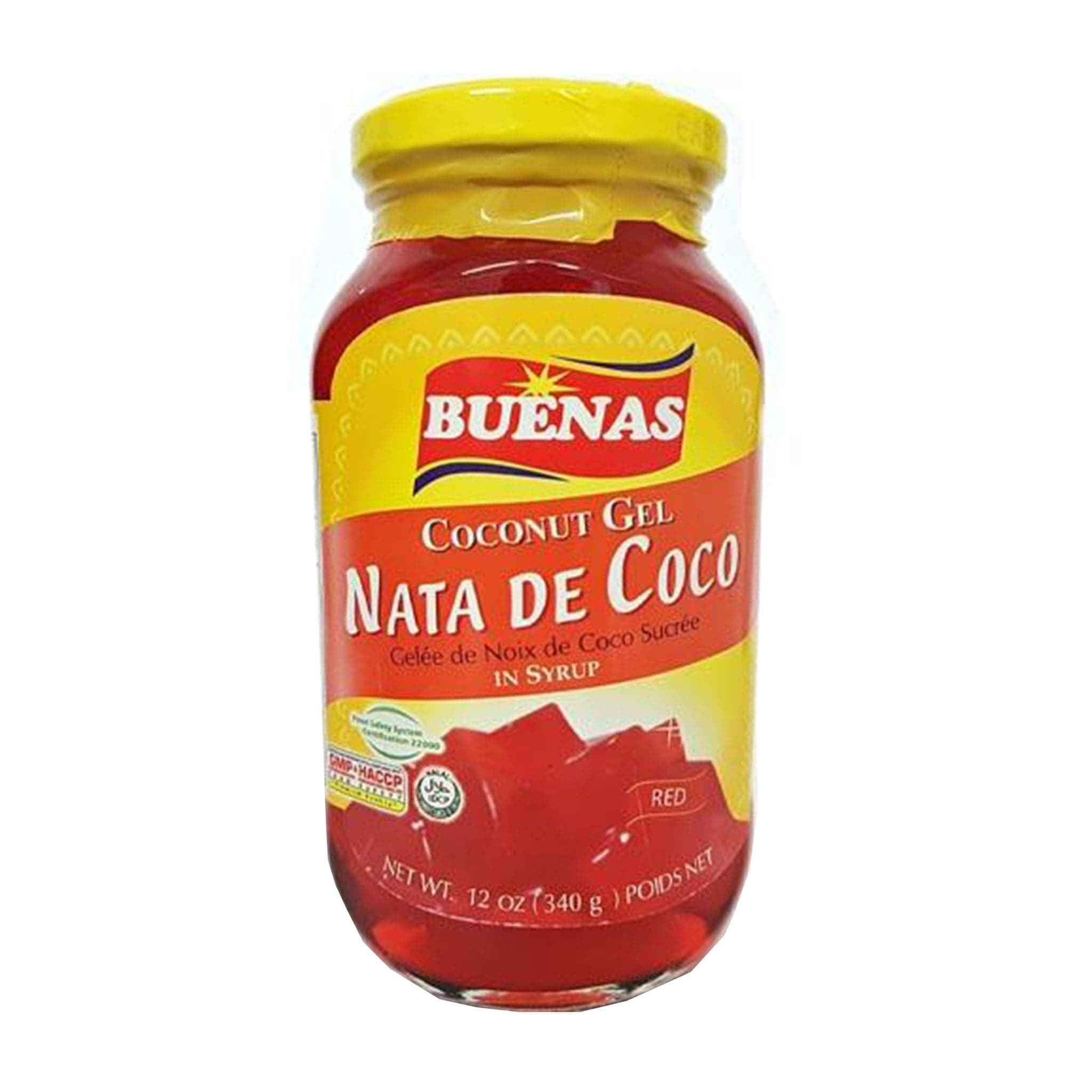 Buenas Kokosnuss Gel Nata De Coco in Sirup (rot)