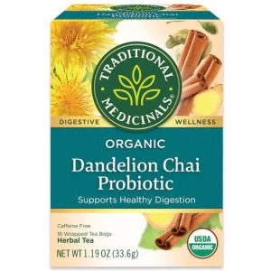 Traditional Medicinals Chai Dandelion Probiotischer Tee, 16 Beutel – Packung
