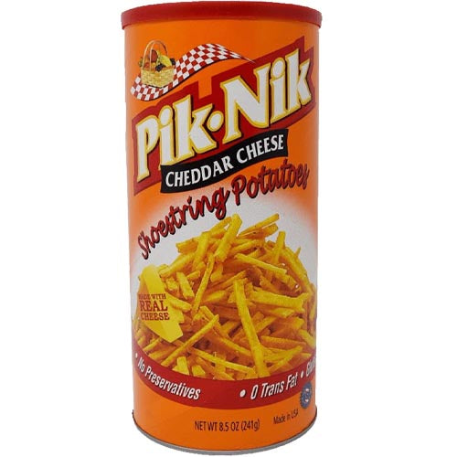 Pik-Nik Shoestring Kartoffeln = Cheddar Käse (groß) – 9 OZ