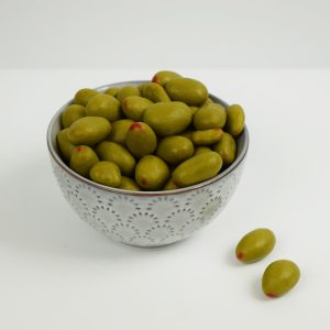 Pimento Olives Schokolade überzogene Mandeln