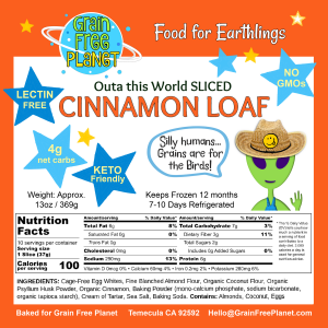 Grain Free Planet Keto in Scheiben Zimt-Wirbelbrot-Fall