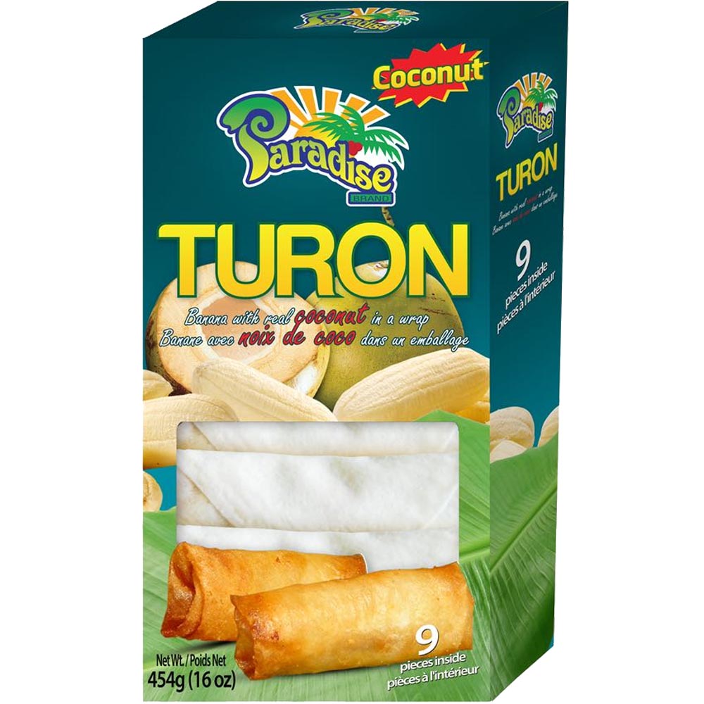 Paradise – Turon – Kokos – Banane mit echter Kokosnuss im Wickel – 9 Stück – 16 OZ