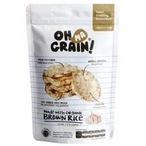 Oh Ma Grain – Popped Reisknacker – Bio-Braunreis – Knoblauch – 1,5 Unzen