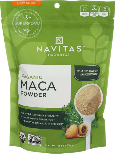 NAVITAS – MACA Pulver ORG 16 OZ – Packung mit 1 Stück