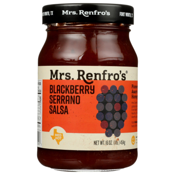 Mrs. Renfro's Salsa Brombeere Serrano 16 Oz – Packung mit 6 Stück